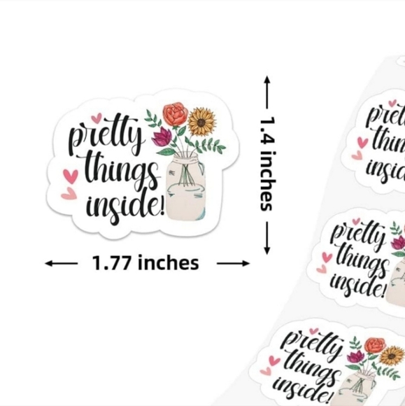 50 Count Pretty Things Inside Stickers - Picture 2 of 2